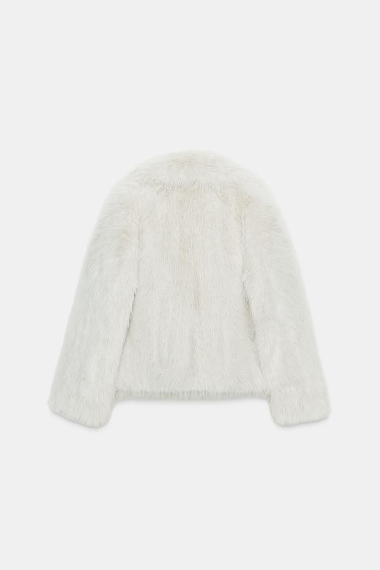 Veste à col revers en fourrure