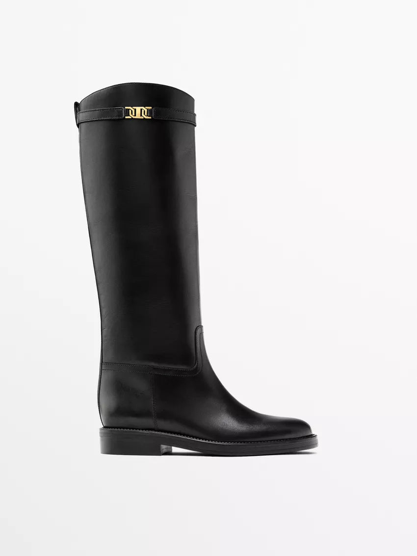 Bottes équestres en cuir
