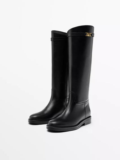Bottes équestres en cuir