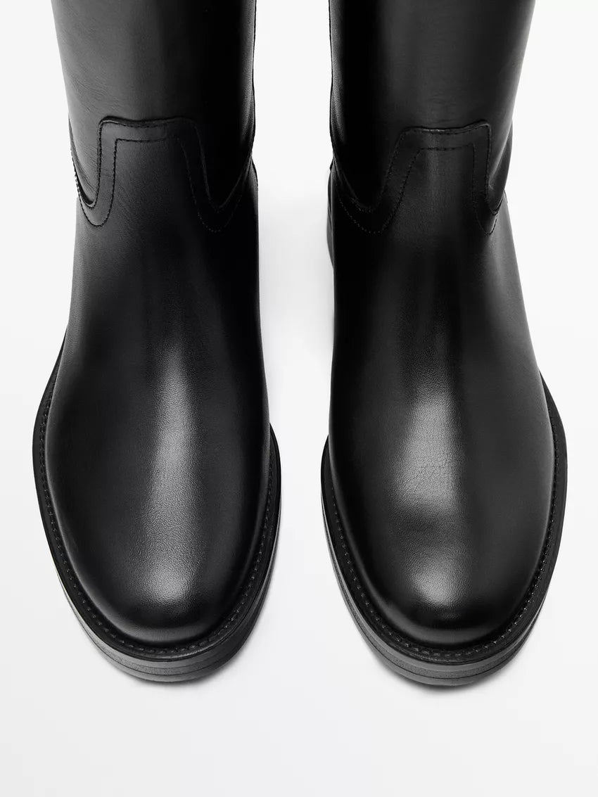 Bottes équestres en cuir